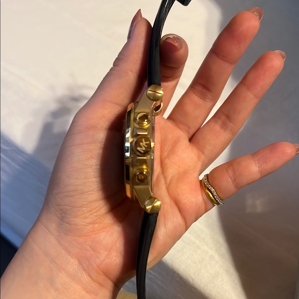 Michael Kors Black and Gold Chronograph Watch - Picture 2 of 3